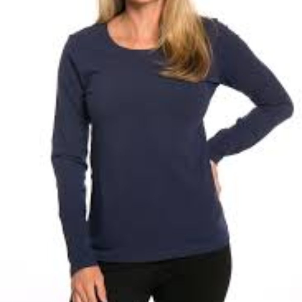 Heirloom Womens Basic Scoop Neck Long Sleeve Shirt